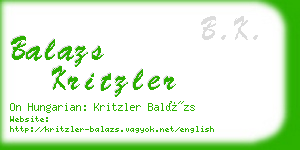 balazs kritzler business card